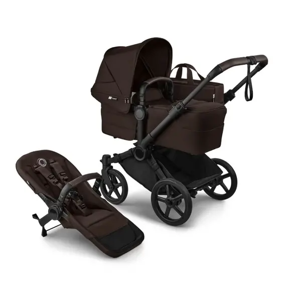 Carucior Bugaboo Donkey 6 Complete - Black Brown, Culoare: Maro, Model: 2 in 1  - ExclusivMAG.ro