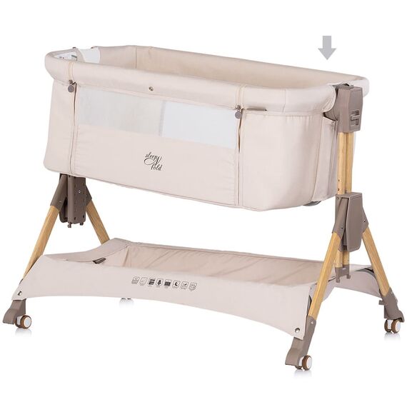 Patut co-sleeper pliabil Chipolino SleepNFold cashmere, Culoare: Bej, Dimensiuni: 80x50 - poza 6 - ExclusivMAG.ro