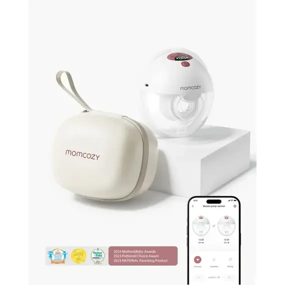 Pompa de san Momcozy Hands-free M5 Smart Red, control prin aplicatie, Culoare: Rosu  - ExclusivMAG.ro