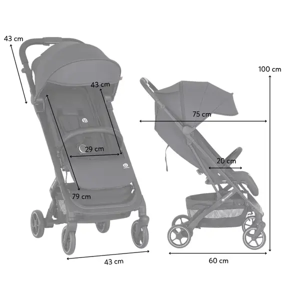 Carucior sport Petite&Mars Fly, Pana la 22 kg, 0 luni+, Negru, Culoare: Negru, Model: sport - poza 7 - ExclusivMAG.ro