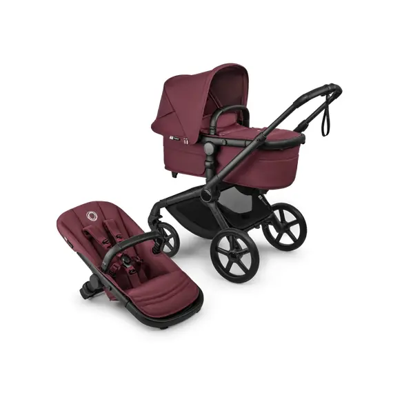 Carucior 2 in 1 Bugaboo Fox 5 Renew - Black Dark Cherry, Culoare: Visiniu, Model: 2 in 1  - ExclusivMAG.ro