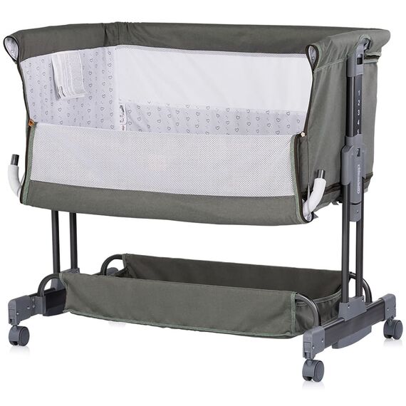 Patut co-sleeper si tarc Chipolino Zen matcha, Culoare: Verde inchis, Dimensiuni: 80x50 - poza 3 - ExclusivMAG.ro