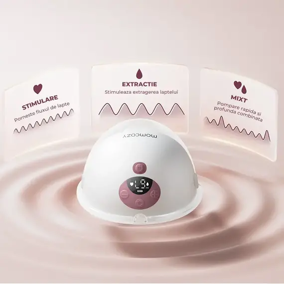 Pompa de san Momcozy Hands-free M5 Smart Grey, control prin aplicatie, Culoare: Gri - poza 11 - ExclusivMAG.ro