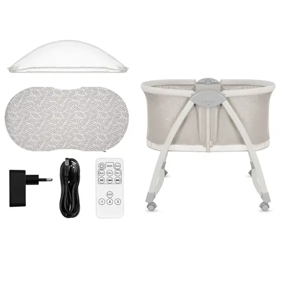 Patut si balansoar portabil Lionelo Gaya 2 in 1 - bej sand, Culoare: Bej, Dimensiuni: 80x50 - poza 9 - ExclusivMAG.ro
