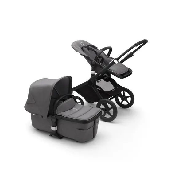 Carucior 2 in 1 Bugaboo Fox 2 Complete - Black Grey Melange, Culoare: Gri, Model: 2 in 1 - poza 2 - ExclusivMAG.ro