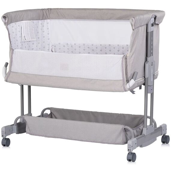 Patut co-sleeper si tarc Chipolino Zen platinum, Culoare: Gri deschis, Dimensiuni: 80x50 - poza 3 - ExclusivMAG.ro