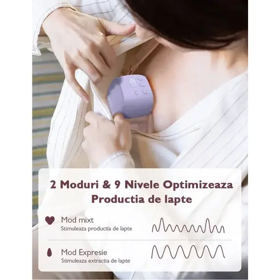 Pompa de san Momcozy Hands-free dubla S9 Pro Pink, Culoare: Roz - poza 3 - ExclusivMAG.ro