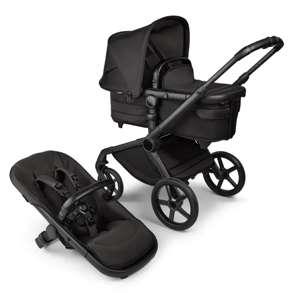 Carucior Bugaboo Fox 5 Noir Limited Edition Black Moonlight 2 in 1, Culoare: Negru, Model: 2 in 1  - ExclusivMAG.ro
