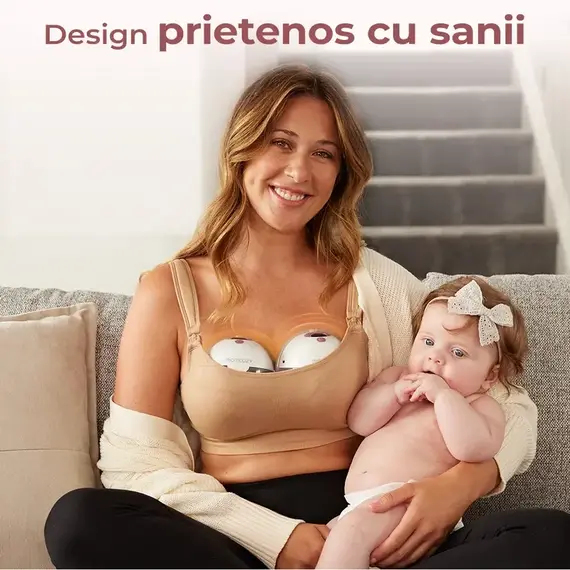 Pompa de san Momcozy Hands-free M5 Smart Grey, control prin aplicatie, Culoare: Gri - poza 6 - ExclusivMAG.ro