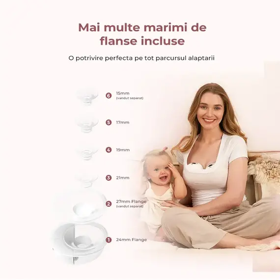 Pompa de san Momcozy Hands-free M5 Smart Grey, control prin aplicatie, Culoare: Gri - poza 3 - ExclusivMAG.ro