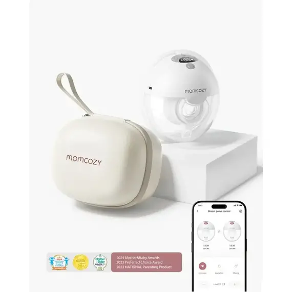 Pompa de san Momcozy Hands-free M5 Smart Grey, control prin aplicatie, Culoare: Gri  - ExclusivMAG.ro