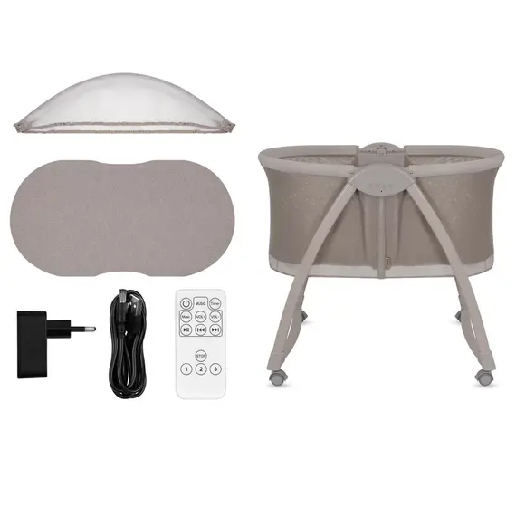 Patut si balansoar portabil Lionelo Gaya 2 in 1 - bej latte, Culoare: Crem, Dimensiuni: 80x50 - poza 9 - ExclusivMAG.ro