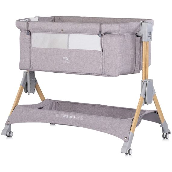 Patut co-sleeper pliabil Chipolino SleepNFold platinum, Culoare: Gri deschis, Dimensiuni: 80x50 - poza 2 - ExclusivMAG.ro
