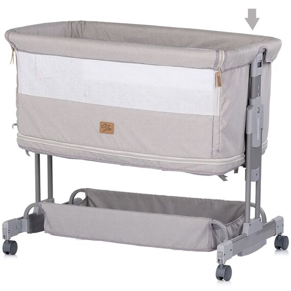 Patut co-sleeper si tarc Chipolino Zen platinum, Culoare: Gri deschis, Dimensiuni: 80x50 - poza 5 - ExclusivMAG.ro