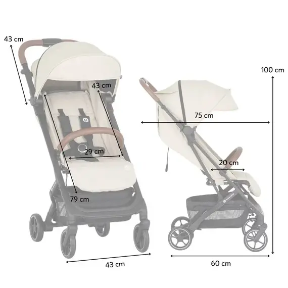 Carucior sport Petite&Mars Fly, Pana la 22 kg, 0 luni+, Bej, Culoare: Bej, Model: sport - poza 8 - ExclusivMAG.ro
