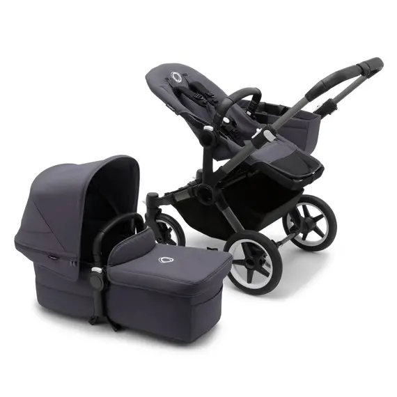 Carucior Bugaboo Donkey 5 Mono - Graphite Stormy Blue, Culoare: Albastru inchis, Model: 2 in 1  - ExclusivMAG.ro