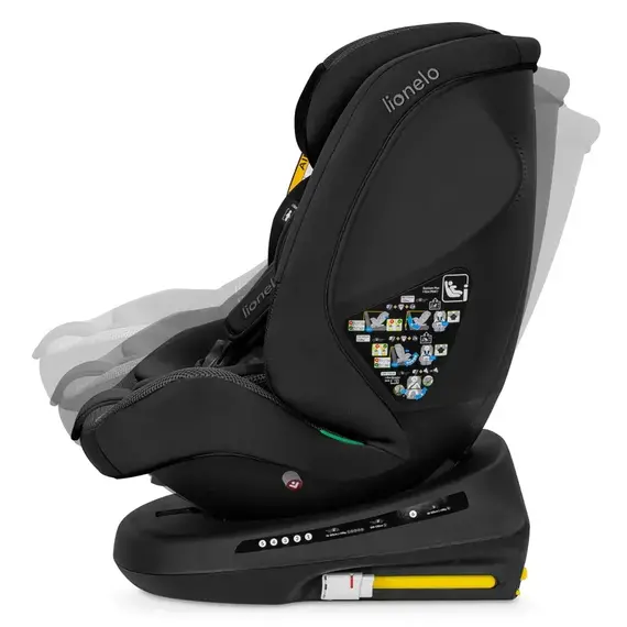 Scaun auto Lionelo Bastiaan Plus i-Size, 0-36 Kg, 40-150 cm, Black Carbon, Culoare: Negru, Grupa: 0-36kg (0 luni - 12 ani) - poza 8 - ExclusivMAG.ro