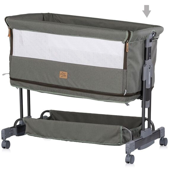 Patut co-sleeper si tarc Chipolino Zen matcha, Culoare: Verde inchis, Dimensiuni: 80x50 - poza 5 - ExclusivMAG.ro
