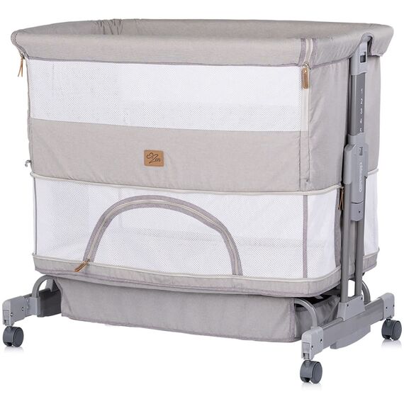 Patut co-sleeper si tarc Chipolino Zen platinum, Culoare: Gri deschis, Dimensiuni: 80x50 - poza 6 - ExclusivMAG.ro