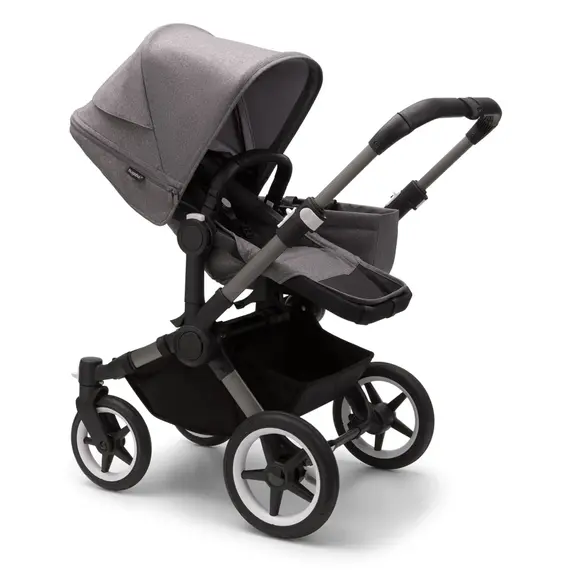 Carucior Bugaboo Donkey 5 Mono - Graphite Grey Melange, Culoare: Gri deschis, Model: 2 in 1 - poza 2 - ExclusivMAG.ro