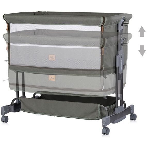 Patut co-sleeper si tarc Chipolino Zen matcha, Culoare: Verde inchis, Dimensiuni: 80x50 - poza 4 - ExclusivMAG.ro