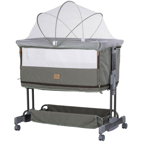 Patut co-sleeper si tarc Chipolino Zen matcha, Culoare: Verde inchis, Dimensiuni: 80x50  - ExclusivMAG.ro