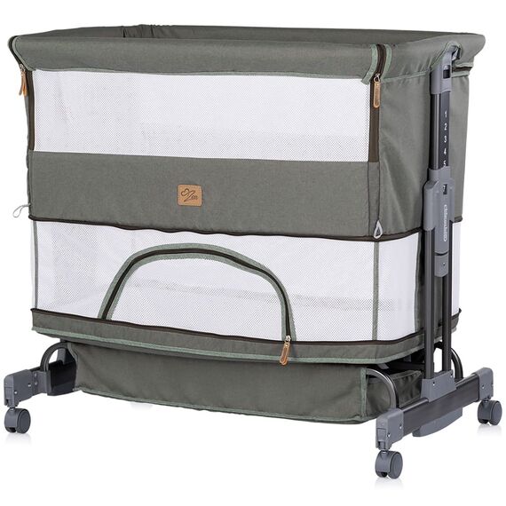 Patut co-sleeper si tarc Chipolino Zen matcha, Culoare: Verde inchis, Dimensiuni: 80x50 - poza 6 - ExclusivMAG.ro