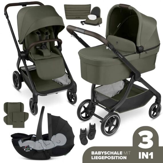 Carucior 3 in 1 City Life Avocado - ABC Design, Culoare: Verde inchis, Model: 3 in 1  - ExclusivMAG.ro