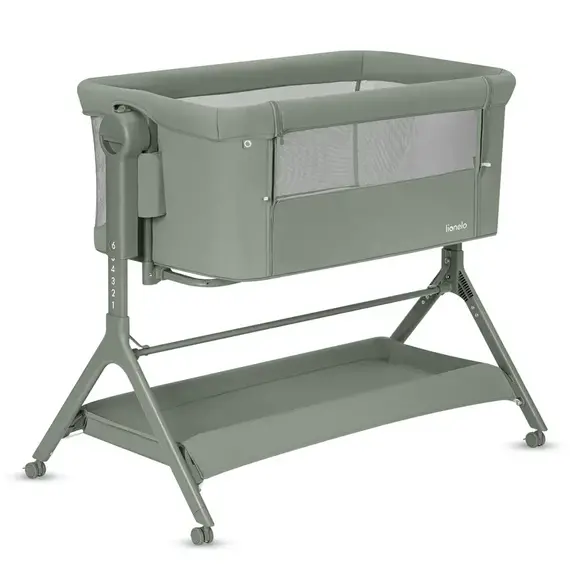 Patut co-sleeper Lionelo Leonie Plus - Verde, Culoare: Verde inchis, Dimensiuni: 80x50 - poza 2 - ExclusivMAG.ro