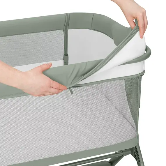 Patut co-sleeper Lionelo Leonie Plus - Verde, Culoare: Verde inchis, Dimensiuni: 80x50 - poza 9 - ExclusivMAG.ro
