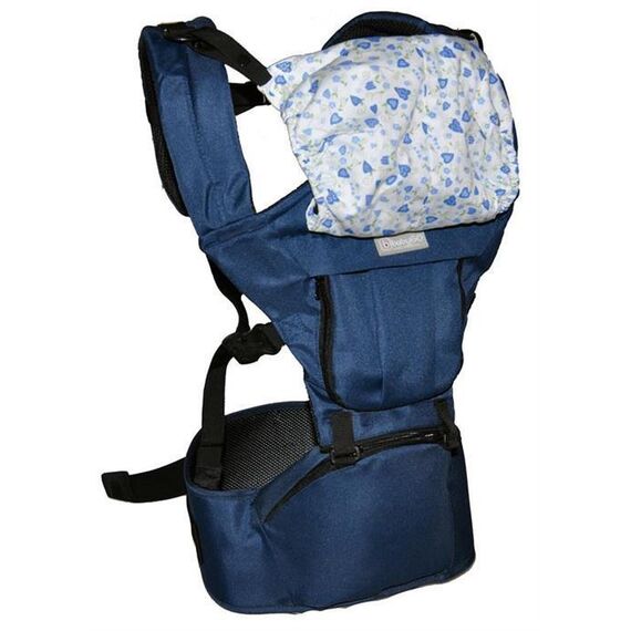 BabyGo - Marsupiu anatomic 2 in 1 Wombat Albastru  - ExclusivMAG.ro