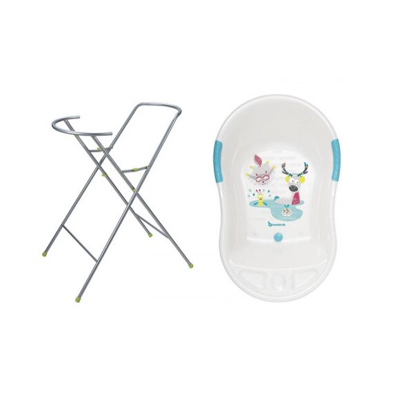 Badabulle - Set cadita ergonomica si suport pentru cadita Fun - White  - ExclusivMAG.ro