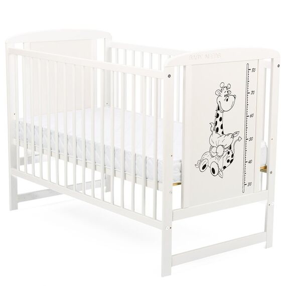 Patut din lemn BabyNeeds Timmi Girafa 120x60 cm, Alb  - ExclusivMAG.ro