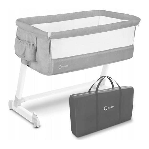 Patut 2 in 1 Co-Sleeper Lionelo Theo Grey, Culoare: Gri deschis  - ExclusivMAG.ro