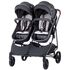 Carucior gemeni Chipolino Duo Smart graphite linen, Culoare: Gri/Negru  - ExclusivMAG.ro