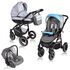 Carucior Crooner 3 in 1 Blue/Gray - Vessanti, Culoare: Blue  - ExclusivMAG.ro Carucior Crooner 3 in 1 Blue/Gray - Vessanti, Culoare: Blue