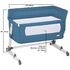 Patut co-sleeper 2 in 1 Together Turquoise Blue BabyGo, Culoare: Albastru, Dimensiuni: 95x65,poza 3