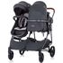Carucior gemeni Chipolino Duo Smart graphite linen, Culoare: Gri/Negru - poza 10 - ExclusivMAG.ro