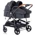 Carucior gemeni Chipolino Duo Smart graphite linen, Culoare: Gri/Negru - poza 3 - ExclusivMAG.ro