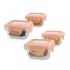 Set de 4 Recipiente etanșe din Sticlă 160 ml Bunny Miniland Baby, Culoare: Roz