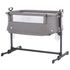 Patut Co-Sleeper Chipolino Close To Me graphite printed stars inside, Culoare: Gri  - ExclusivMAG.ro