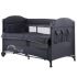 Patut pliabil Chipolino Merida asphalt linen cu laterala culisanta, Culoare: Gri/Negru