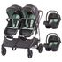 Carucior gemeni Chipolino Duo Smart 3 in 1 mint, Culoare: Turcoaz,poza 2