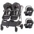 Carucior gemeni Chipolino Duo Smart 3 in 1 mist, Culoare: Gri - poza 2 - ExclusivMAG.ro