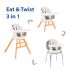 Scaun de masa 3 in 1 Juju Eat&Twist, Gri, Culoare: Gri,poza 7