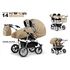 Carucior pentru gemeni Mikado DUET LUX D-14 3 in 1, Culoare: Crem  - ExclusivMAG.ro