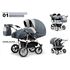 Carucior pentru gemeni Mikado DUET LUX D-01 3 in 1, Culoare: Alb/Gri  - ExclusivMAG.ro