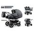 Carucior pentru gemeni Mikado DUET LUX D-08 3 in 1, Culoare: Gri  - ExclusivMAG.ro