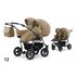 Carucior pentru doi copii Mikado GOLDSTAR 0+1 (T01-12) Bej/Cadru Grafit, Culoare: Crem  - ExclusivMAG.ro