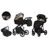 Carucior Kunert MOLTO 3 in 1 Negru/Flori cadru negru, Culoare: Negru  - ExclusivMAG.ro